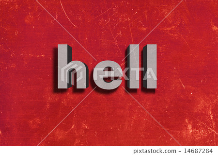 hell word on red wall 14687284