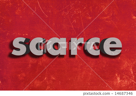 scarce word on red wall 14687346