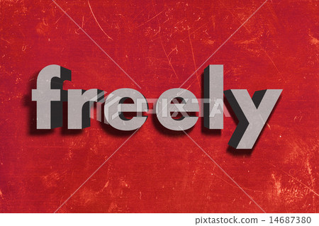 freely word on red wall 14687380