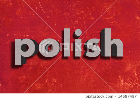 polish word on red wall 14687487