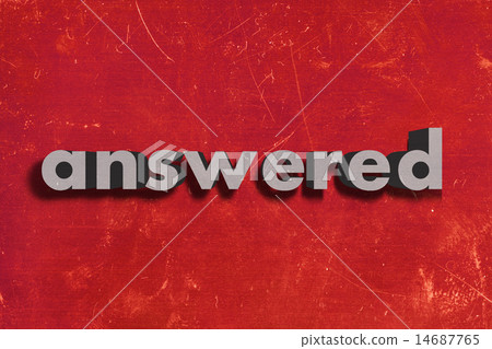 answered word on red wall 14687765