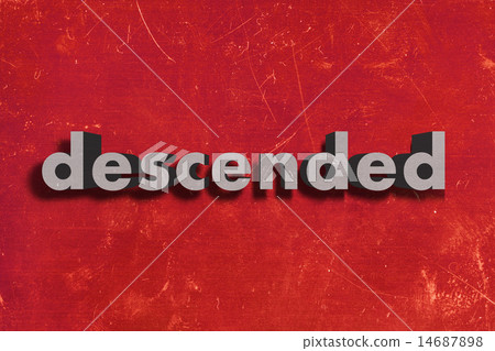 descended word on red wall 14687898