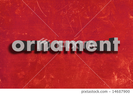 ornament word on red wall 14687900