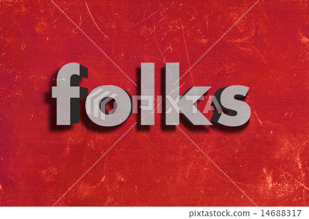 folks word on red wall 14688317