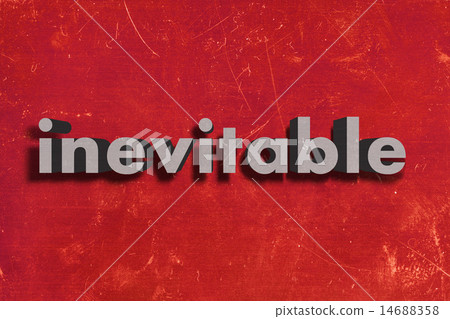 inevitable word on red wall 14688358