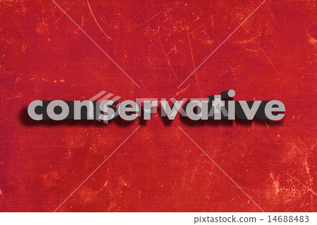 conservative word on red wall 14688483