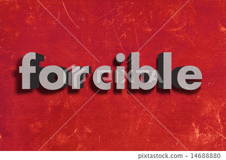 forcible word on red wall 14688880