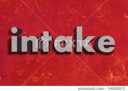 intake word on red wall 14688923