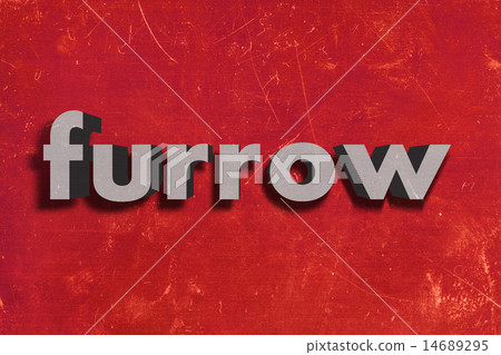 furrow word on red wall 14689295