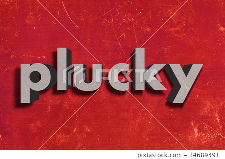 plucky word on red wall plucky word on red wall 14689391