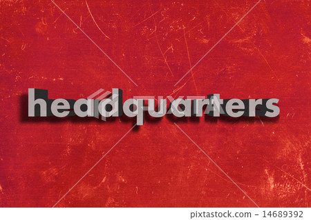 headquarters word on red wall 14689392