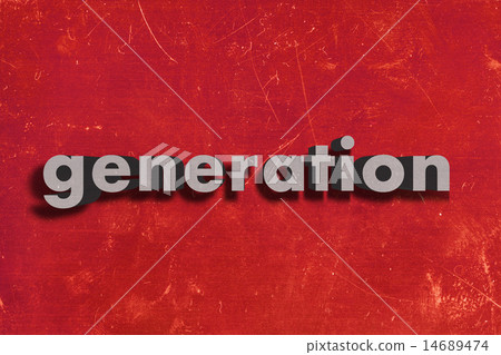 generation word on red wall 14689474