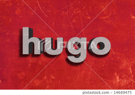 hugo word on red wall 14689475