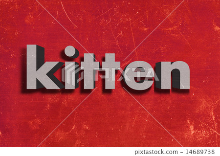 kitten word on red wall - Stock Illustration [14689738] - PIXTA
