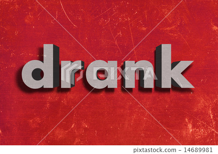 drank word on red wall 14689981