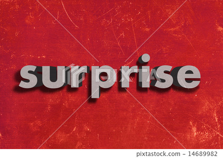 surprise word on red wall 14689982