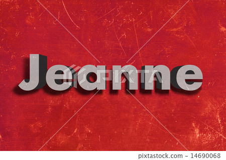 Jeanne word on red wall 14690068