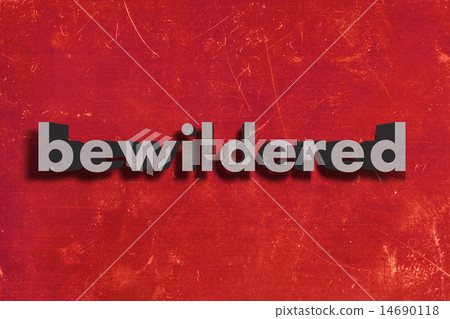 bewildered word on red wall 14690118