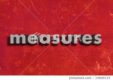 measures word on red wall 14690135