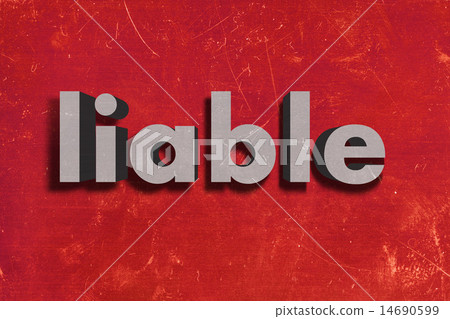 liable word on red wall 14690599