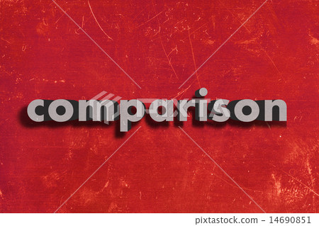 comparison word on red wall 14690851