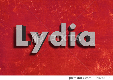 Lydia word on red wall 14690998
