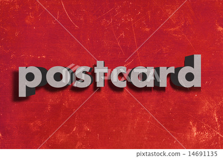 postcard word on red wall 14691135