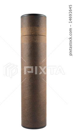 Brown paper tube container isolated 14691645