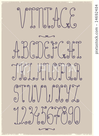 Vector vintage handwriting font Vector vintage handwriting font 14692484