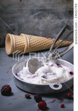 Ice cream with berries 14692769