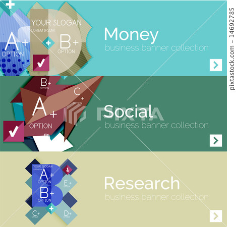 Flat design vector infographic banners with geometric infographics Flat design vector infographic banners with geometric infographics 14692785