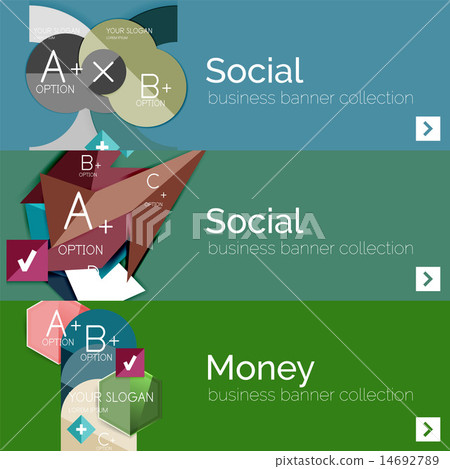 Flat design vector infographic banners with geometric infographics Flat design vector infographic banners with geometric infographics 14692789