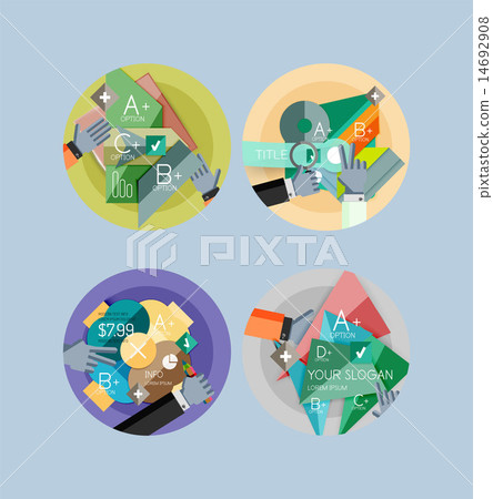 Set of flat design circle infographic icons Set of flat design circle infographic icons 14692908