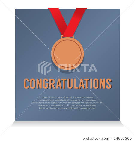 Bronze Medal With Congratulations Card - Stock Illustration [14693500 ...