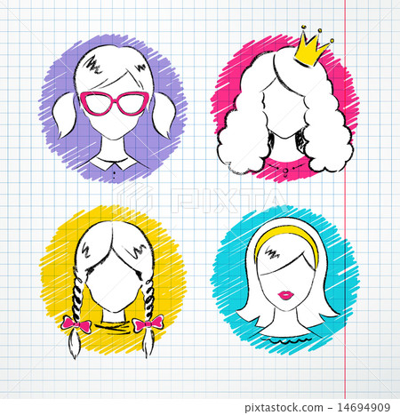 Female avatar set. 14694909