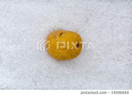 Potato macro as background with salt 14696668