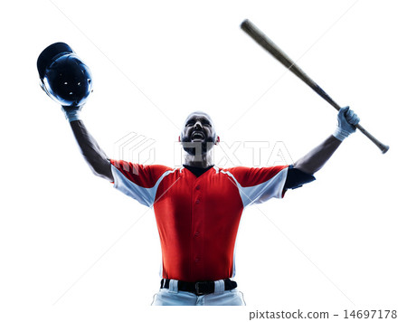 man baseball player silhouette isolated man baseball player silhouette isolated 14697178