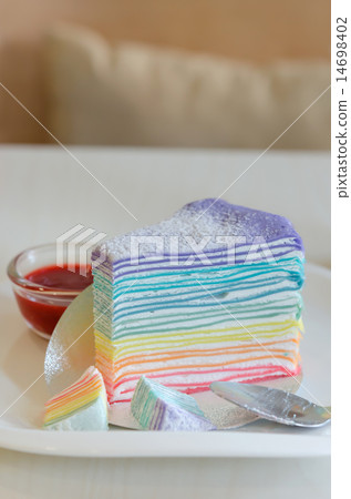 Rainbow crepe cake 14698402