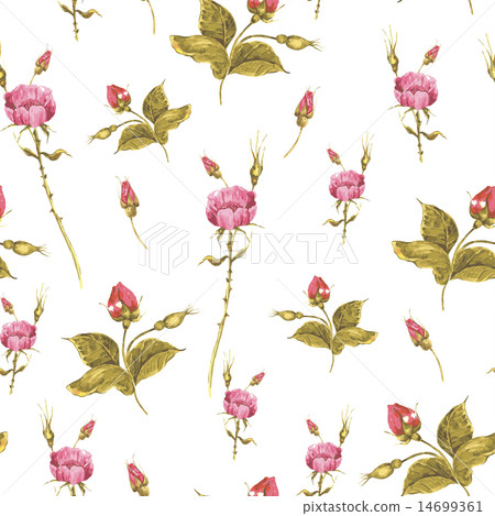 Vintage floral card with roses and wild flowers Vintage floral card with roses and wild flowers 14699361