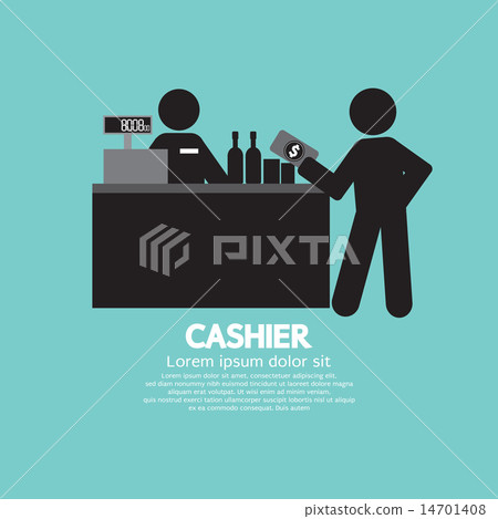 Cashier With Customer Graphic Symbol Cashier With Customer Graphic Symbol 14701408