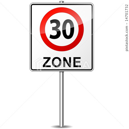 Vector speed limit zone sign 14701732