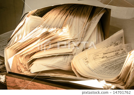 Dirty messy paper documents 14701762