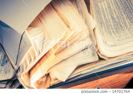 Dirty messy paper documents 14701764