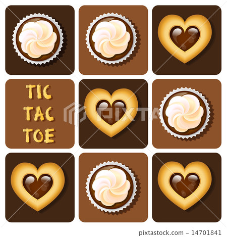 Tic-Tac-Toe of cookie and cup cake 14701841
