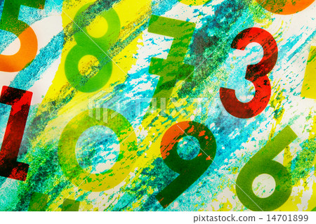 Colourful numbers as background 14701899
