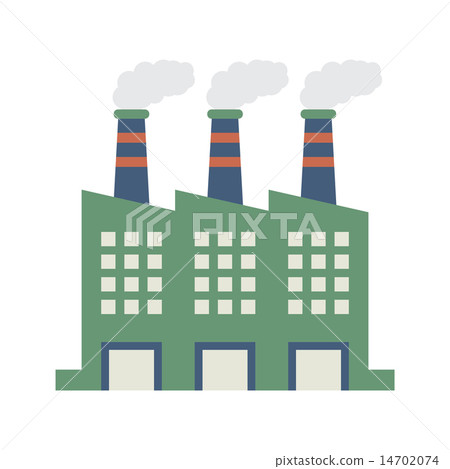 Factory Building With Smoke Stacks Factory Building With Smoke Stacks 14702074