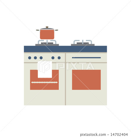 Modern Flat Design Pot On Stove Modern Flat Design Pot On Stove 14702404