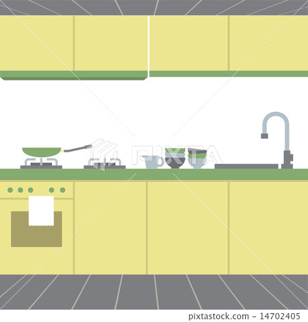 Modern Flat Design Kitchen Interior Modern Flat Design Kitchen Interior 14702405