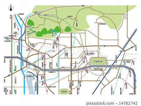 大阪Kitakita地區的地圖 14702742