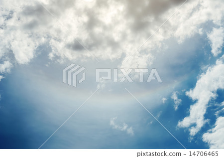 rainbow upside down in clouds. Circumzenithal arc rainbow upside down in clouds. Circumzenithal arc 14706465